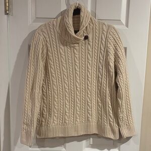 Jeanne Pierre Cable-Knit Sweater Buttoned Collar Women's XL